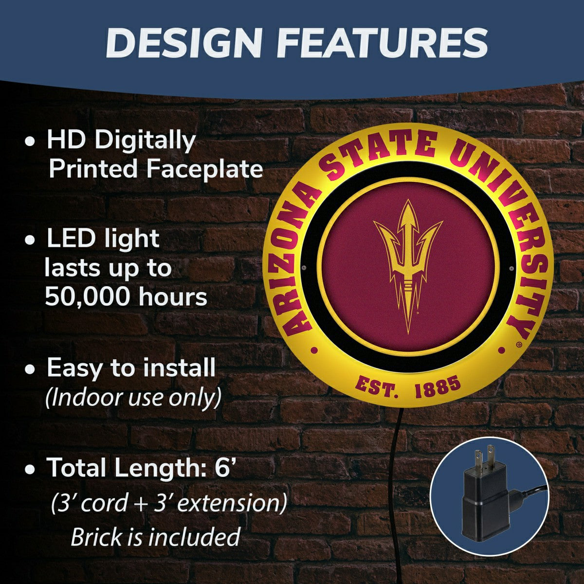 Arizona State University, Metal Lite, Round