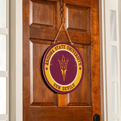 Arizona State University Round Door Décor with Hanging Rope, 18x18