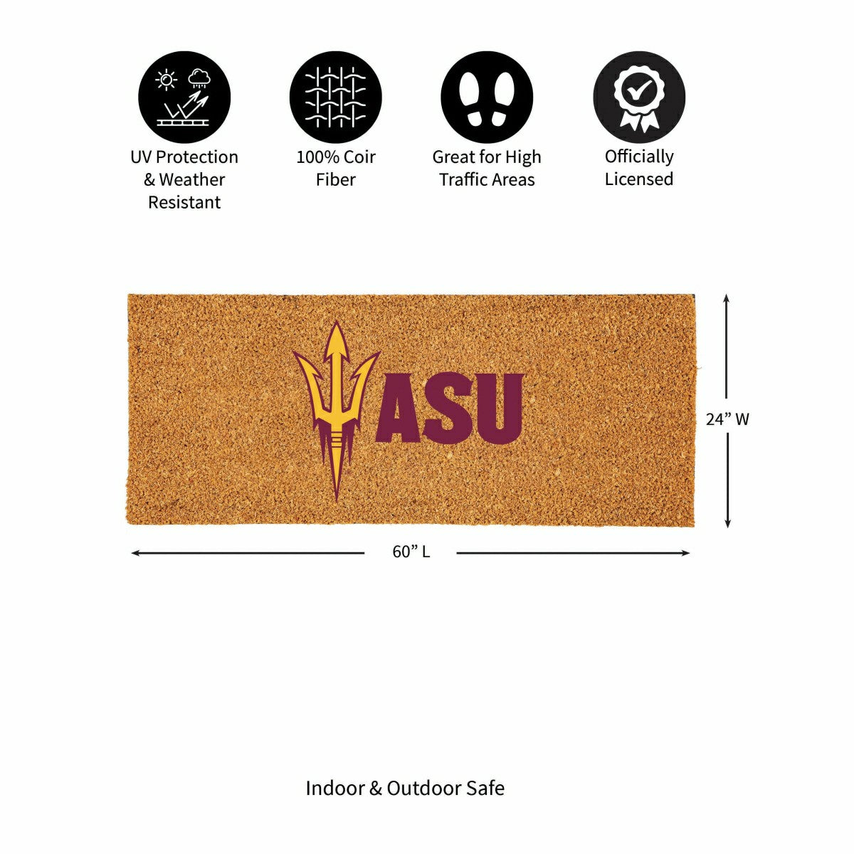 Arizona State University Extra Large Full Color Coir Mat, 60"x24"
