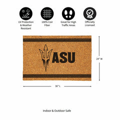 Arizona State University Large One Color Coir Mat, 36"x24"