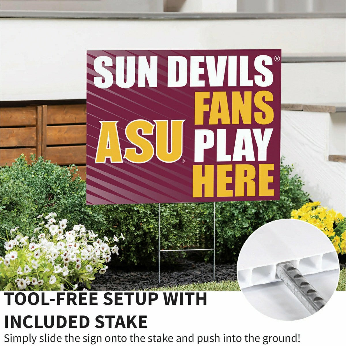 Arizona State University Coroplast Yard Sign "Fans Play Here"