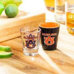 Auburn University 4-Piece Ceramic and Glass 2oz. Shot Glass Set