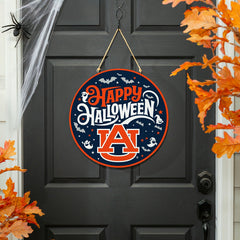Auburn University Halloween Round Door Décor with Hanging Rope, 18x18