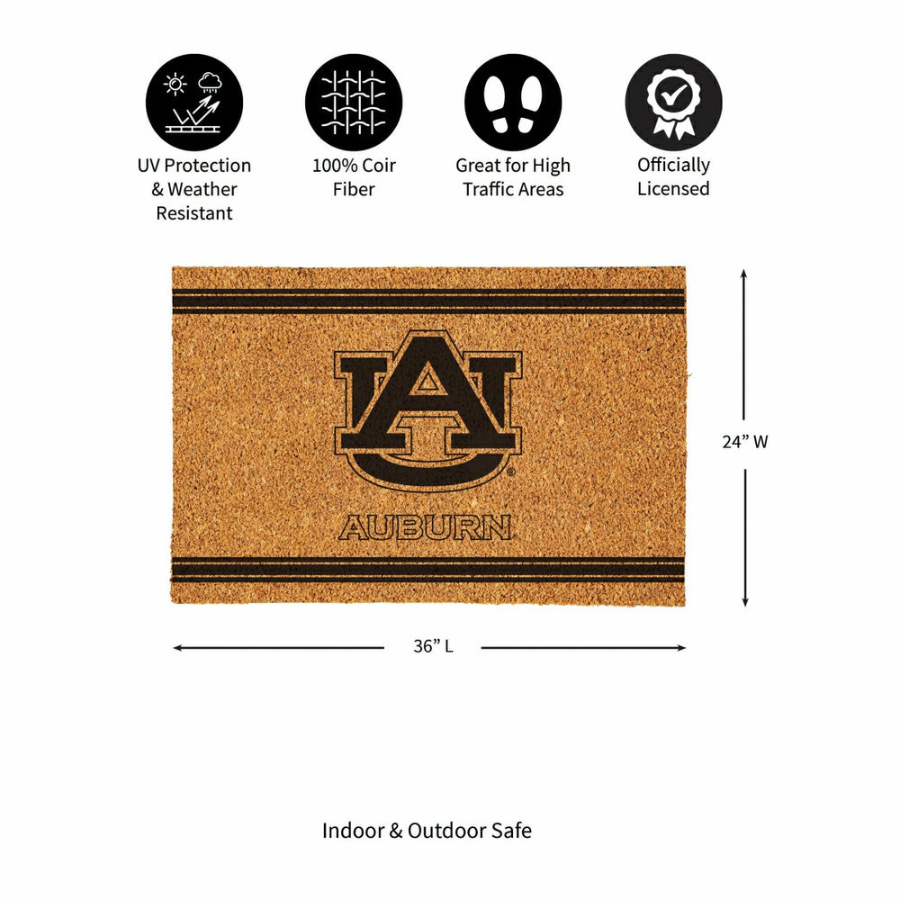 Auburn University Large One Color Coir Mat, 36"x24"