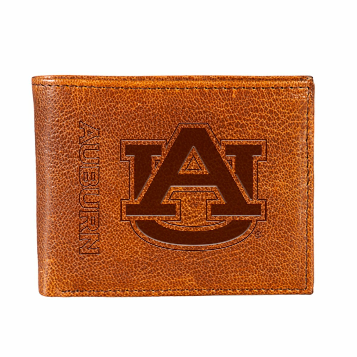 Auburn University, Embossed 100% Genuine Tumbled Leather Passcase Bi-F