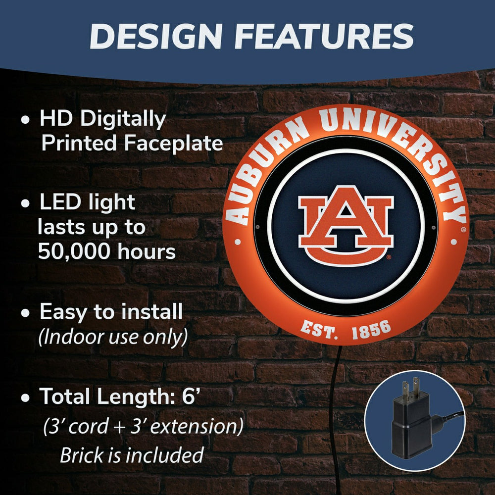 Auburn University, Metal Lite, Round
