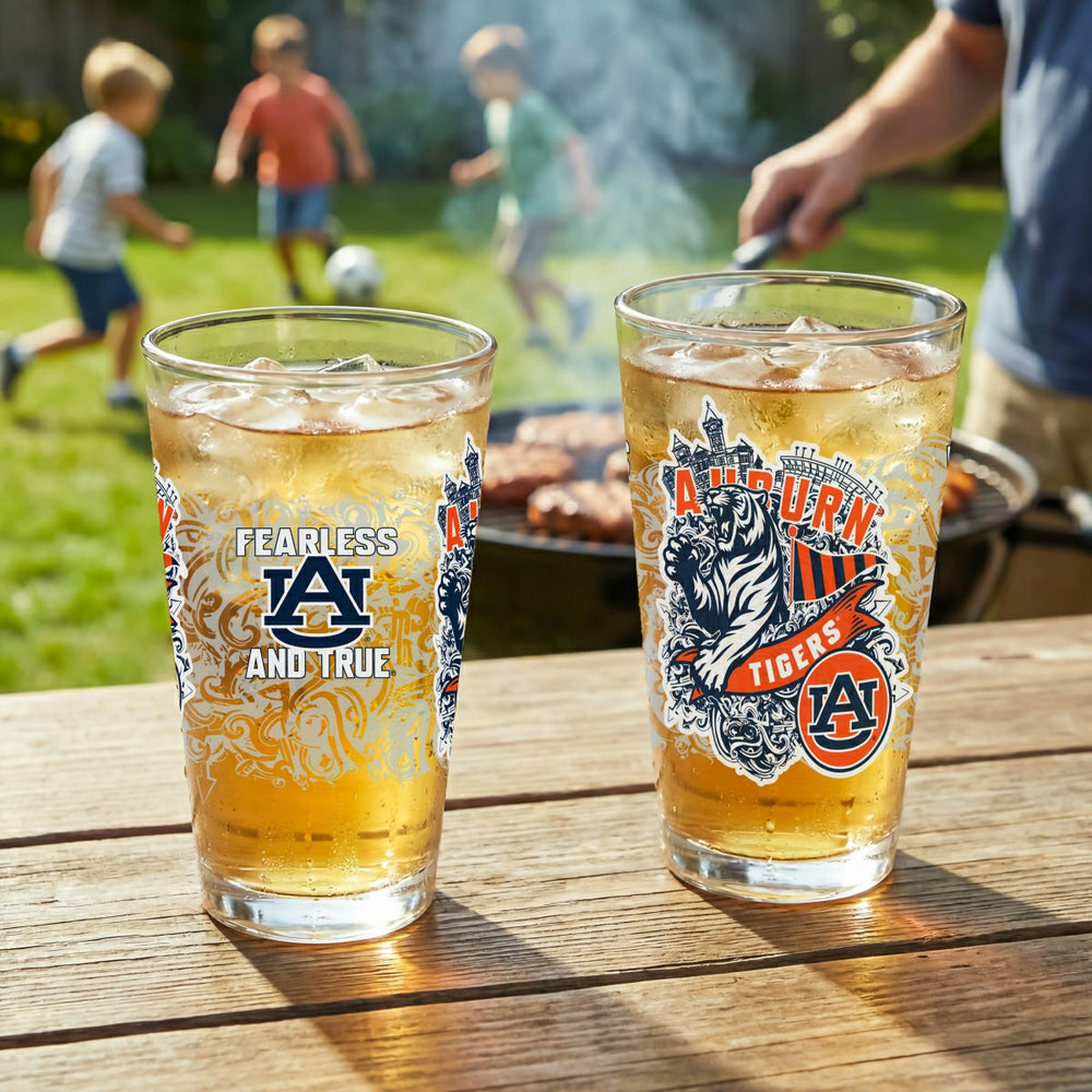 Auburn University 16oz Glass pint, Set of 2