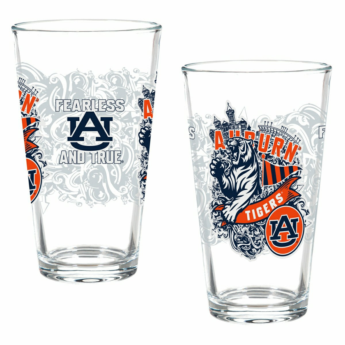 Auburn University 16oz Glass pint, Set of 2