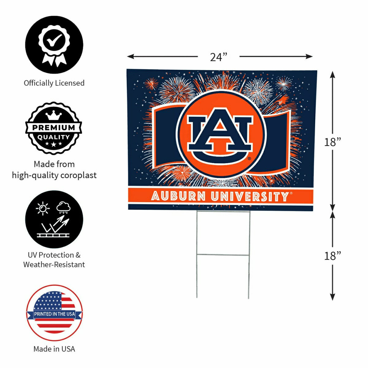 Auburn University Yard Sign, Patriotic