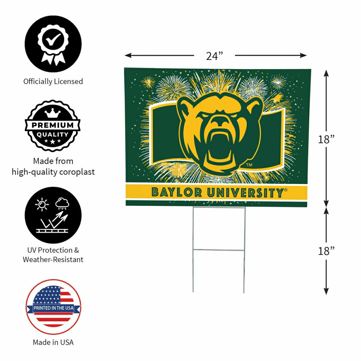 Baylor University Yard Sign, Patriotic
