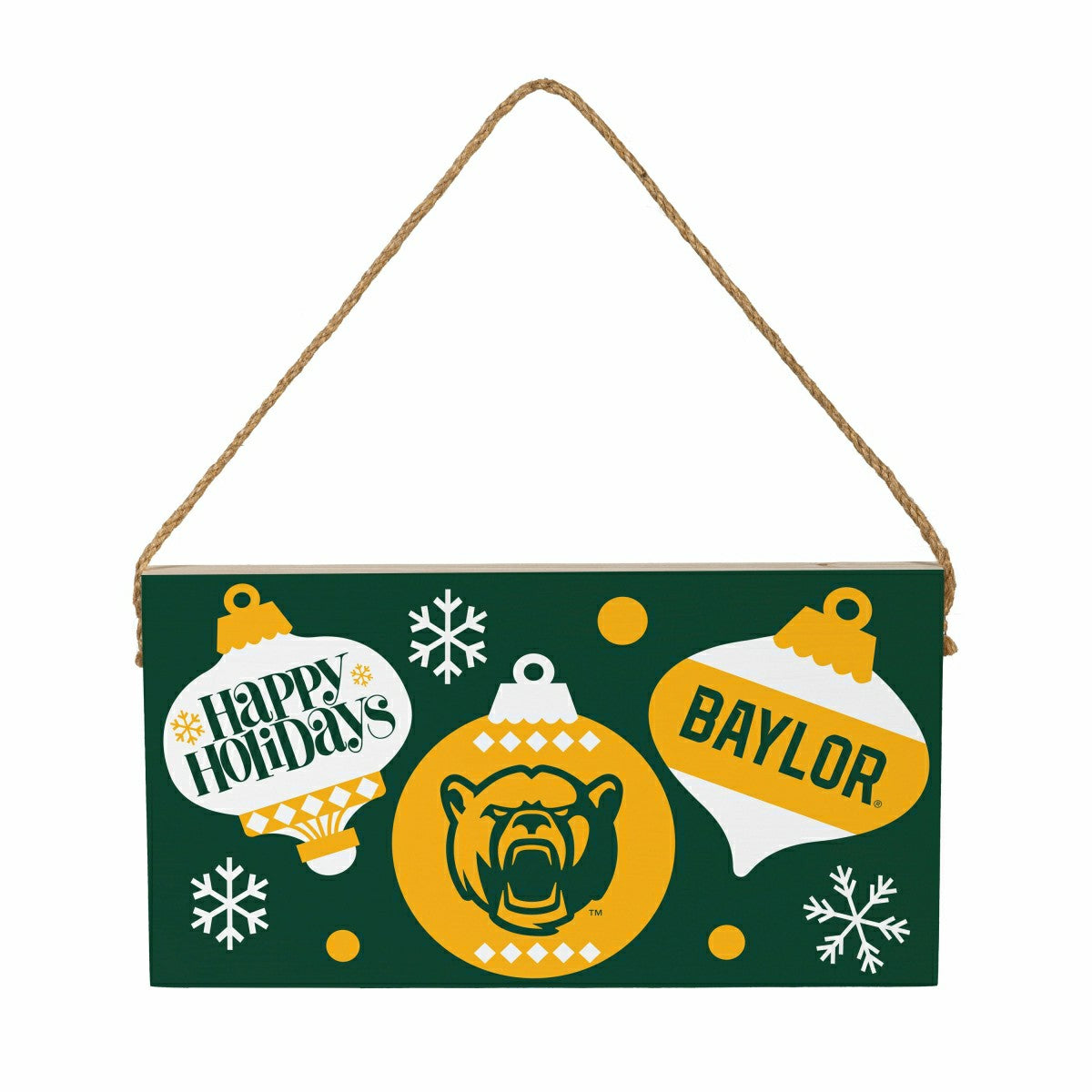 Baylor University Holiday Wood Wall Sign, 6x11