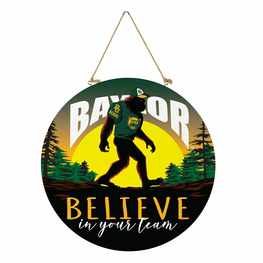 Baylor University Bigfoot Round Door Décor with Hanging Rope, 18x18