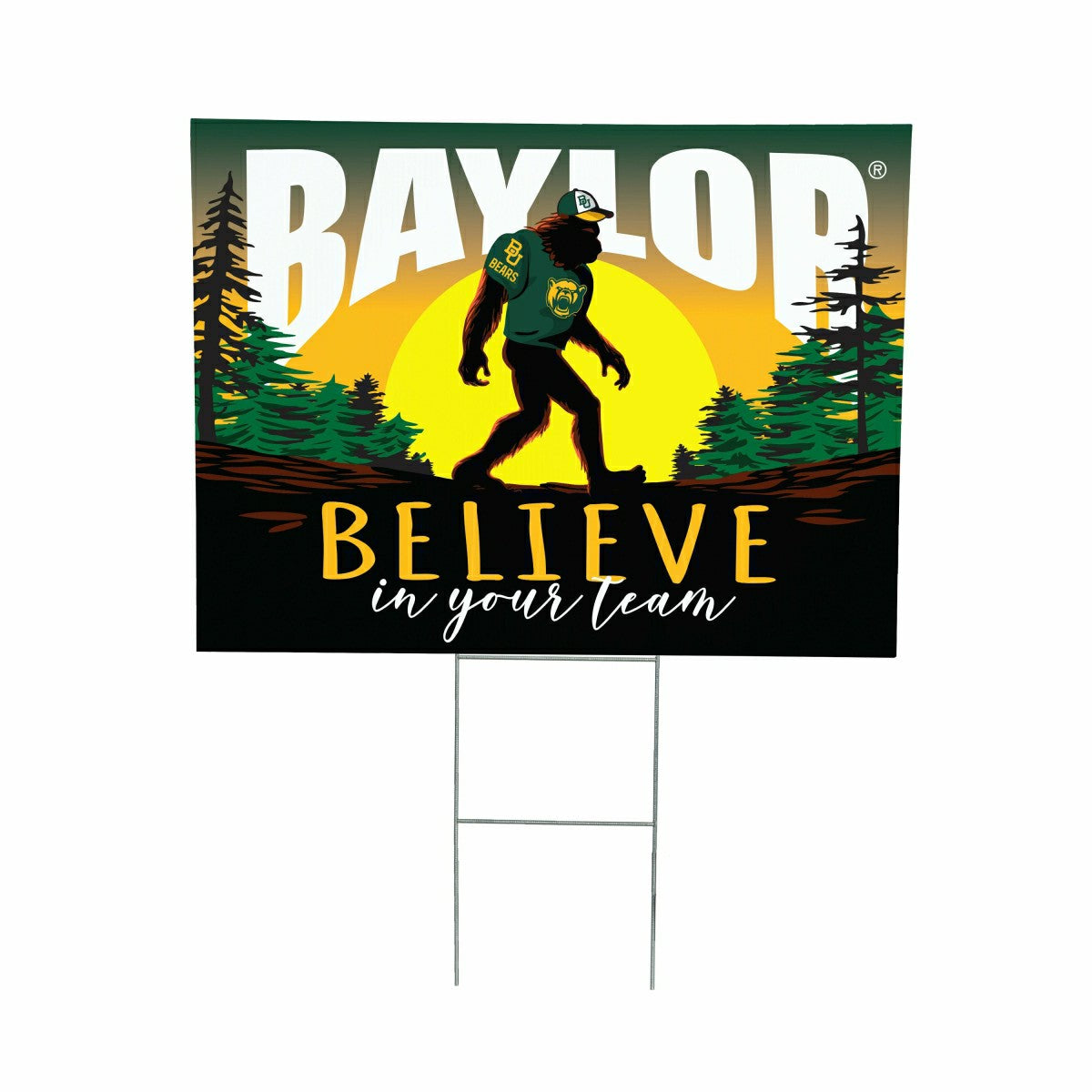 Baylor University Yard Sign, Bigfoot
