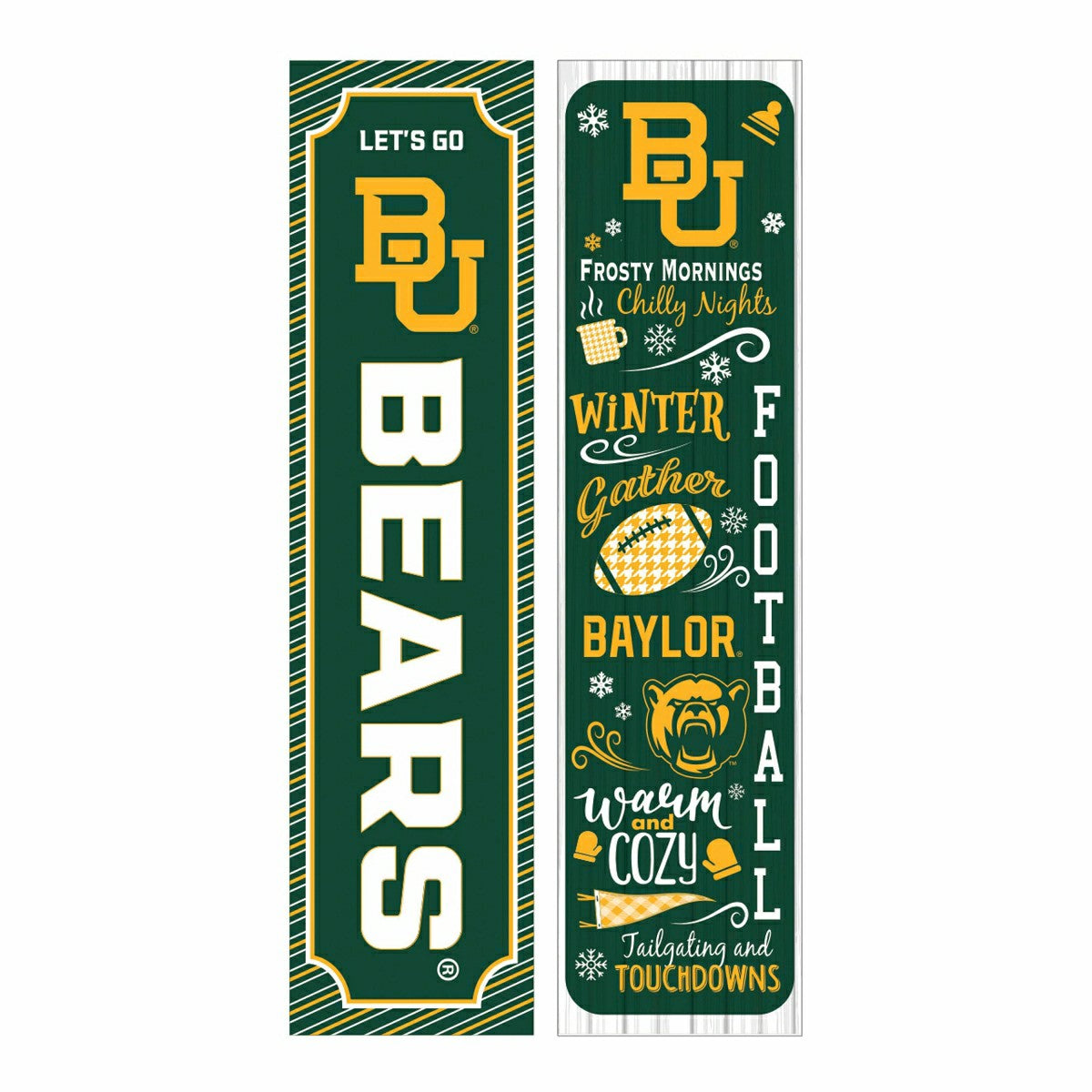 46" Double Sided Leaner, Baylor University, Winter Seasonal