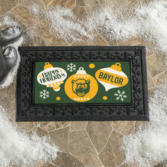Baylor University Holiday Flocked Coir Sassafras Switch Mat, 22"x10"