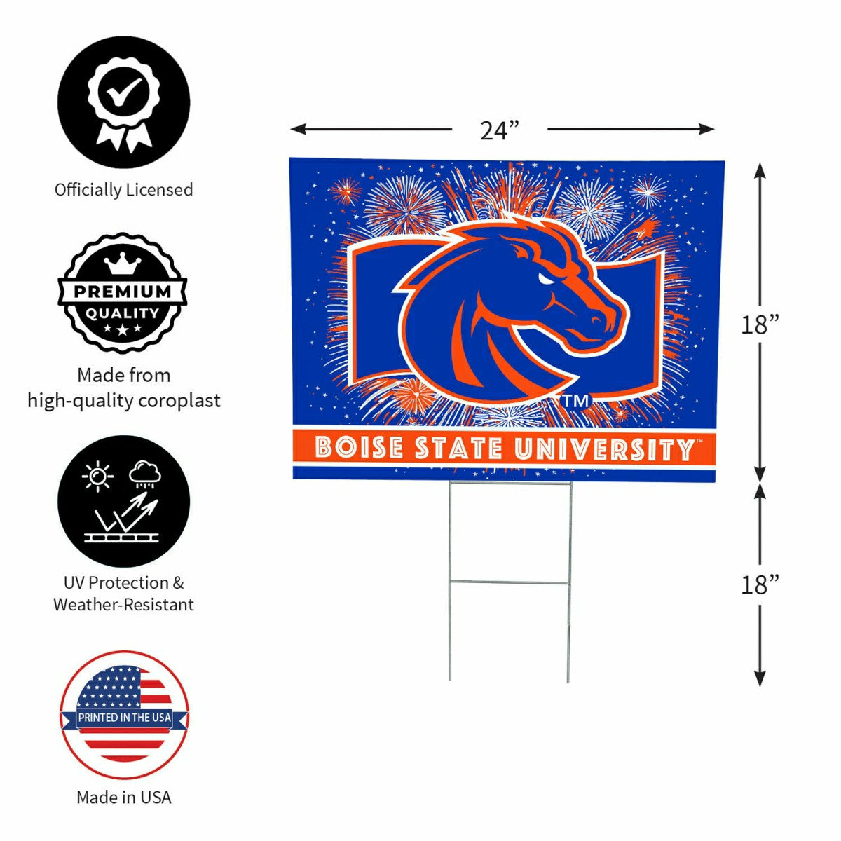 Boise State University Yard Sign, Patriotic