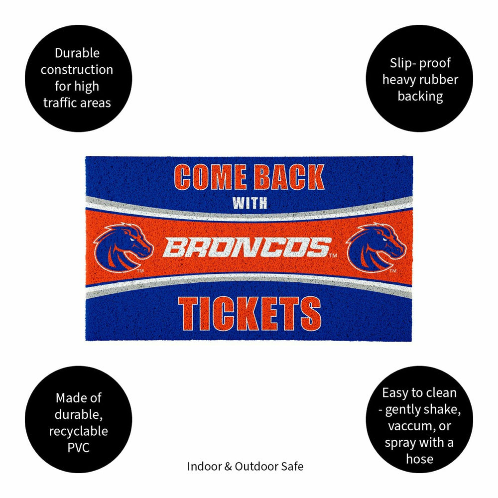 28" x 16" PVC Trapper Mat, Come Back with Tickets, Boise State Univers