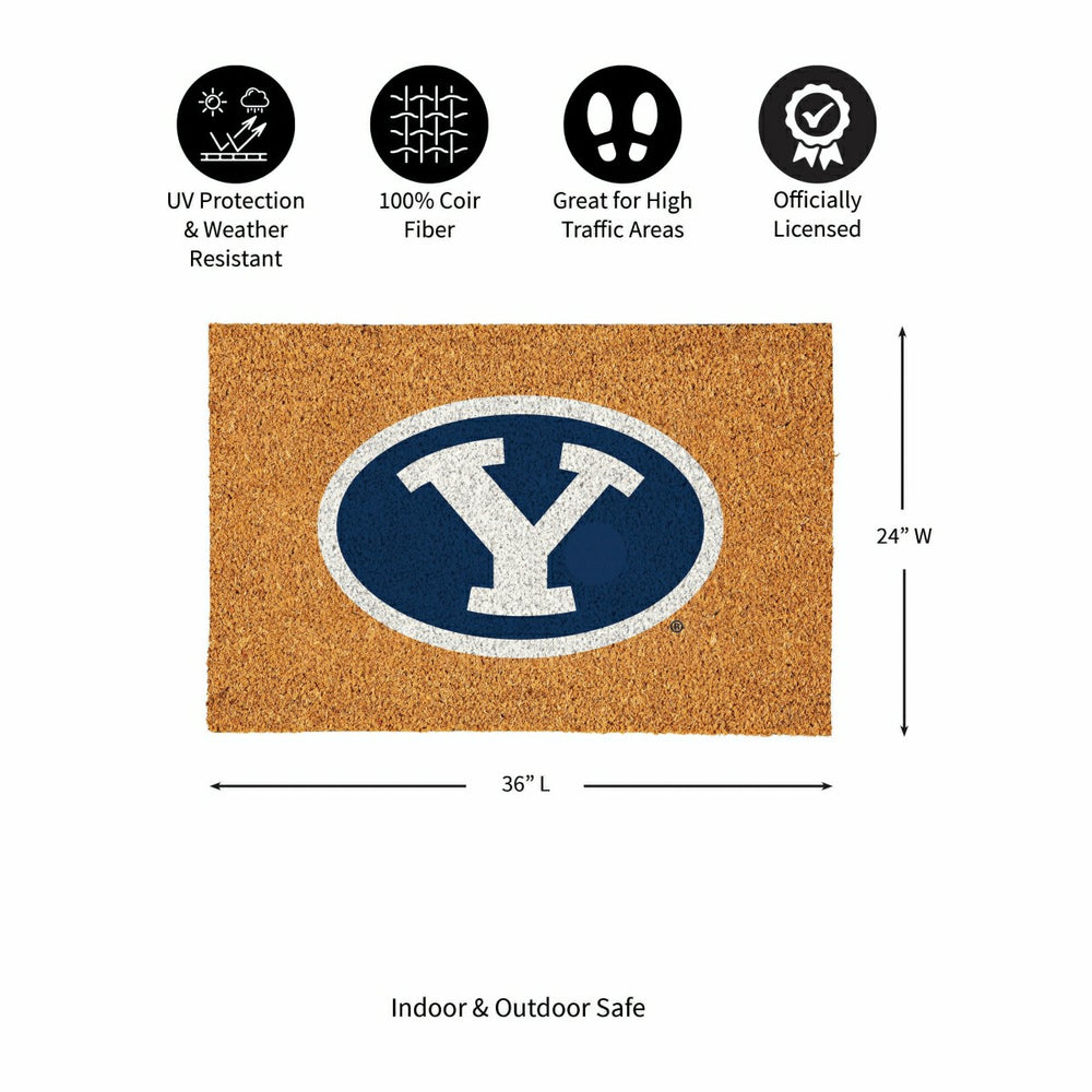 Brigham Young University Large Full Color Coir Mat, 36"x24"