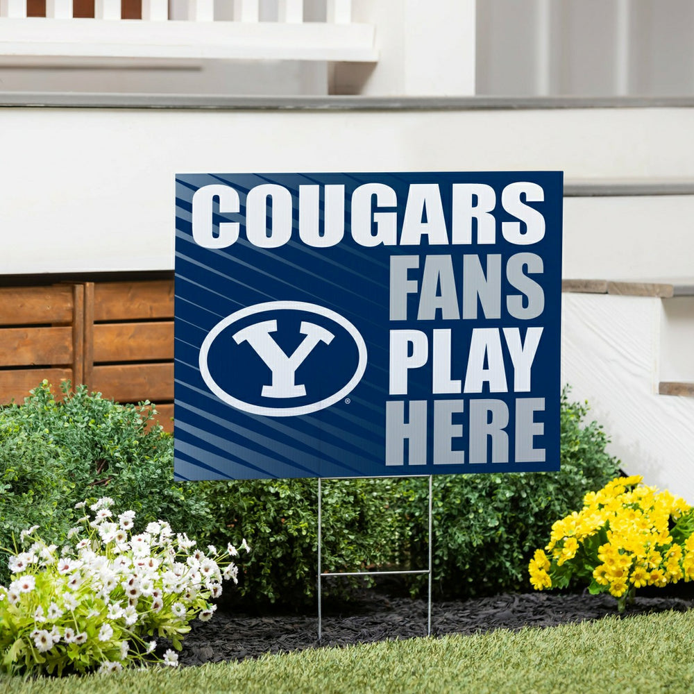Brigham Young University Coroplast Yard Sign "Fans Play Here"