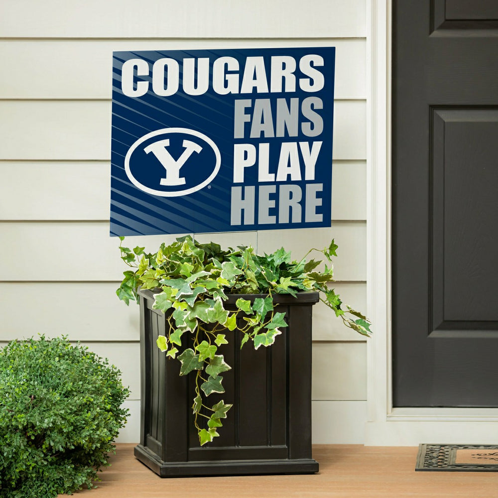 Brigham Young University Coroplast Yard Sign "Fans Play Here"