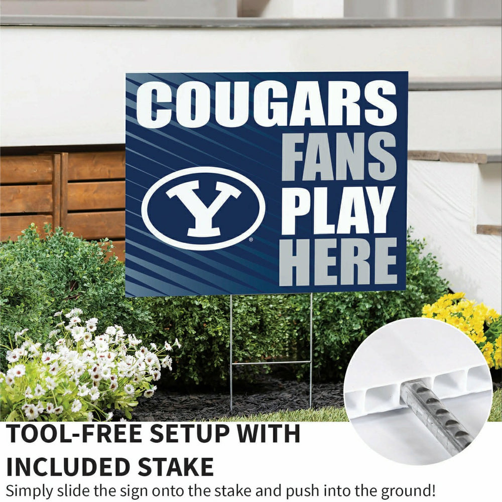 Brigham Young University Coroplast Yard Sign "Fans Play Here"