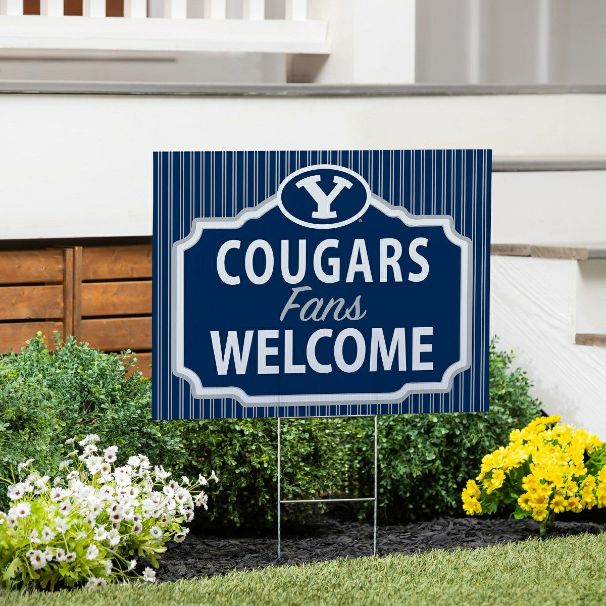 Brigham Young University Coroplast Yard Sign, "Fans Welcome"