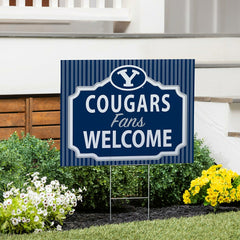 Brigham Young University Coroplast Yard Sign, "Fans Welcome"