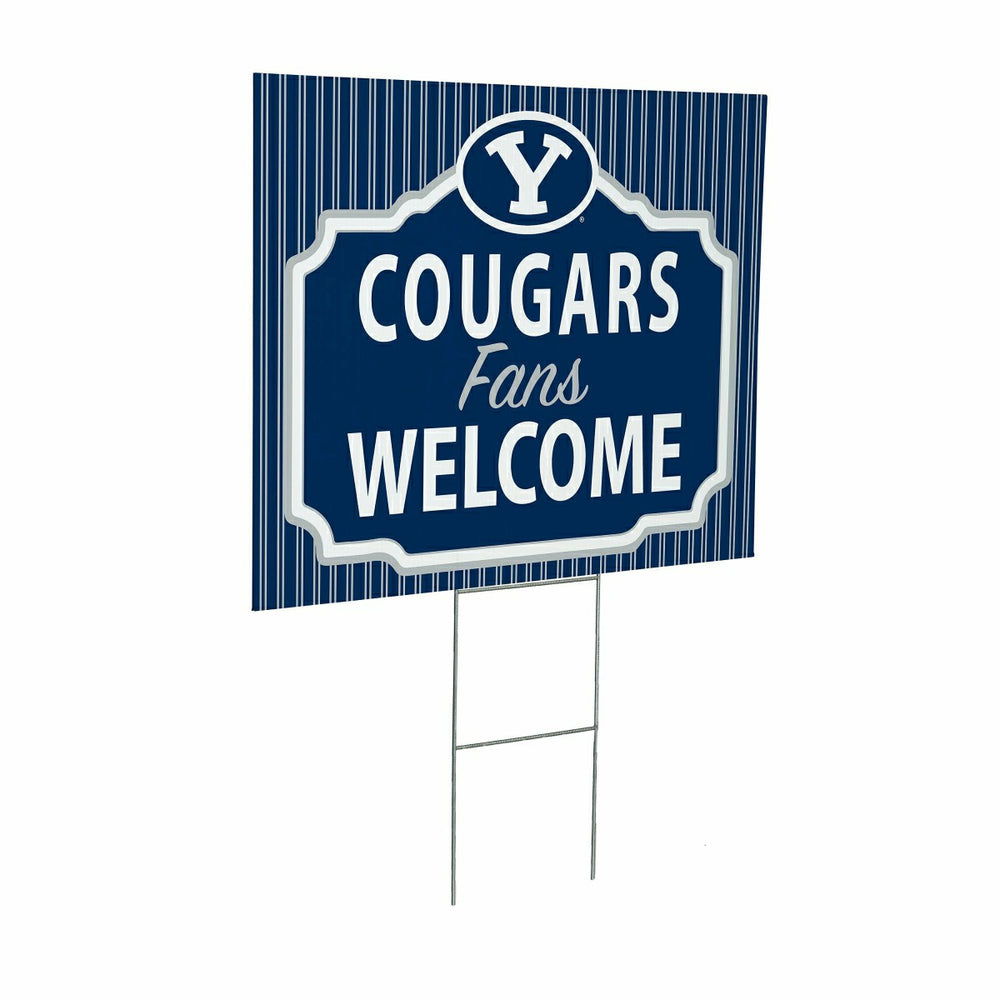 Brigham Young University Coroplast Yard Sign, "Fans Welcome"