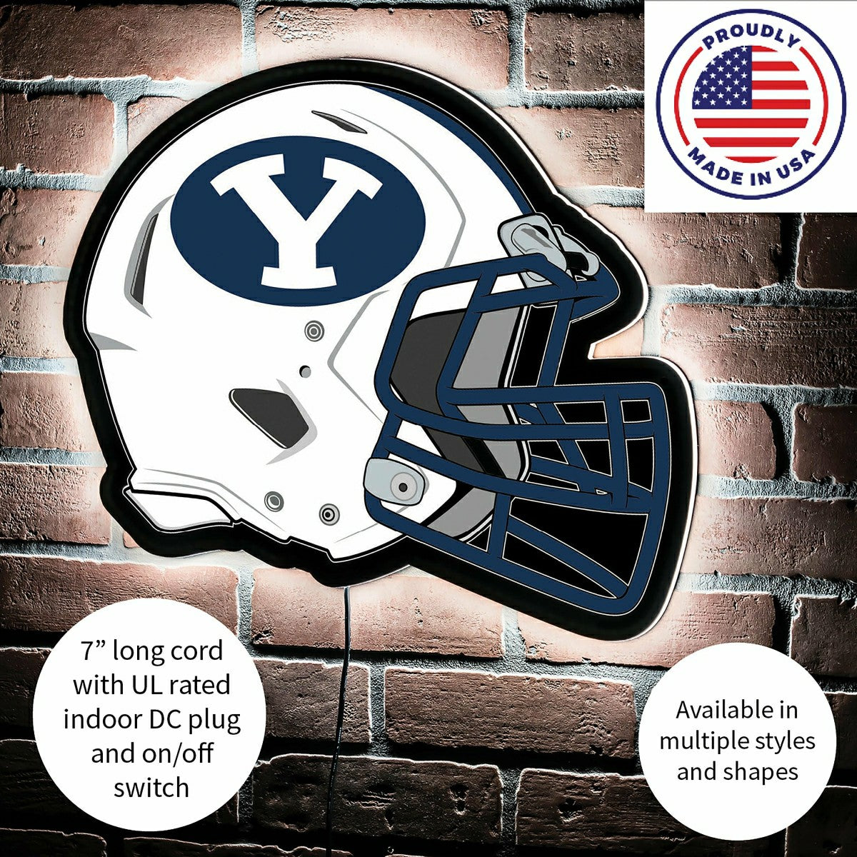 LED Wall Decor, Helmet, Brigham Young University