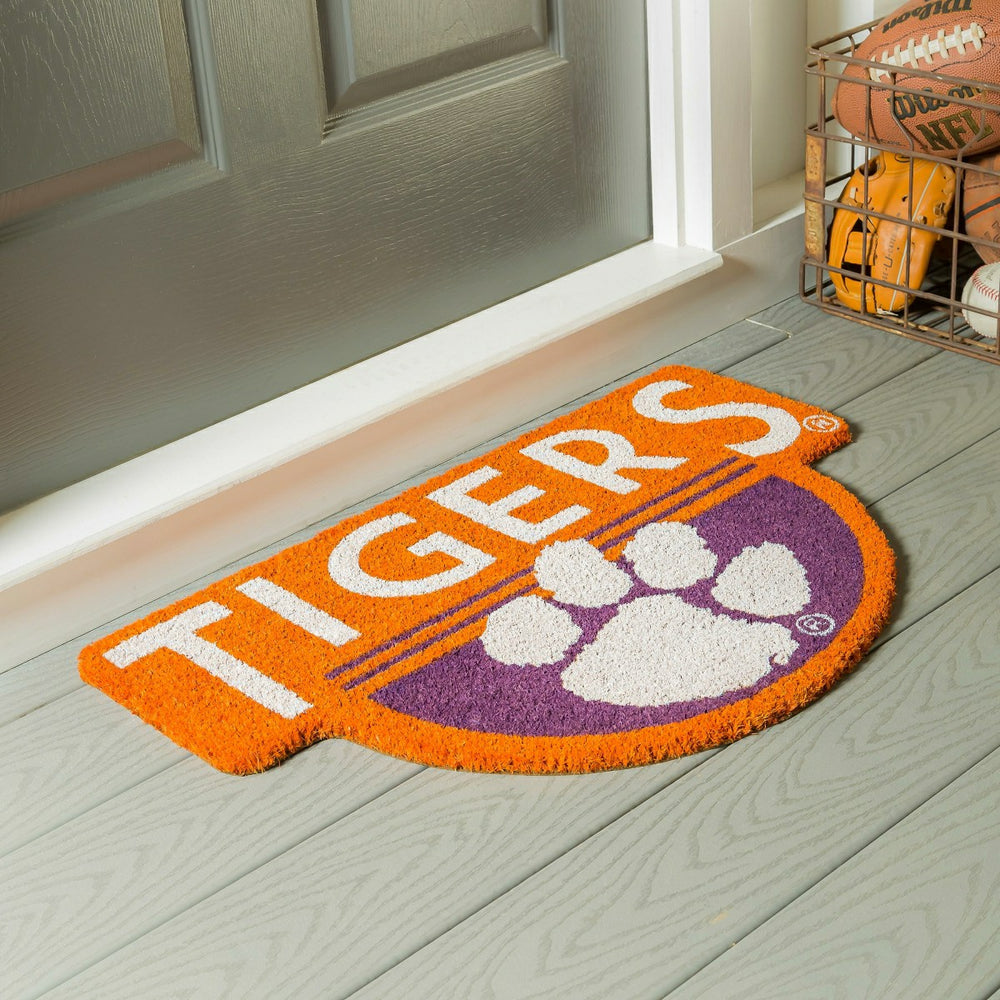 NCAA Team Shaped Coir Door Mat, Clemson Tigers