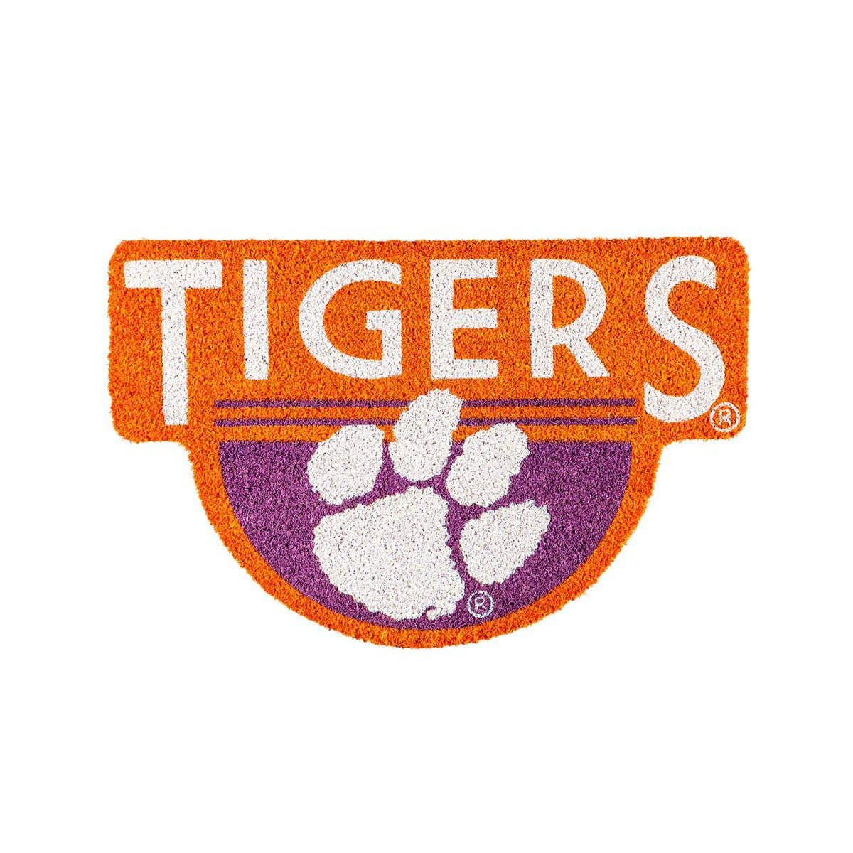 NCAA Team Shaped Coir Door Mat, Clemson Tigers