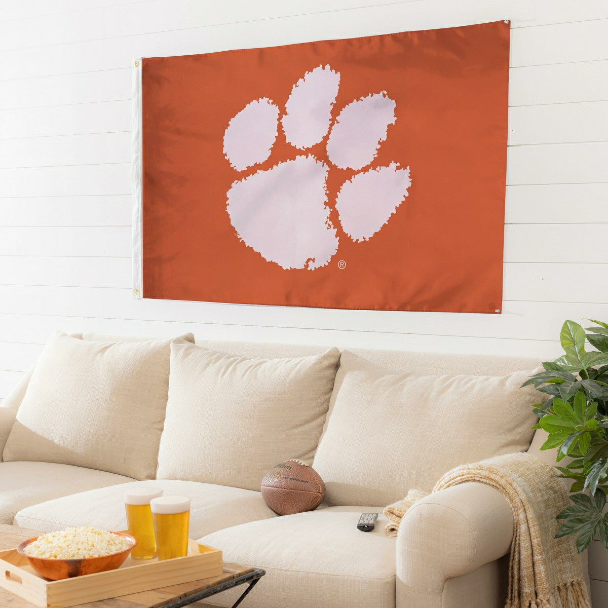 Clemson University Single Sided Estate Flag with 2 Grommets, 3'x5'