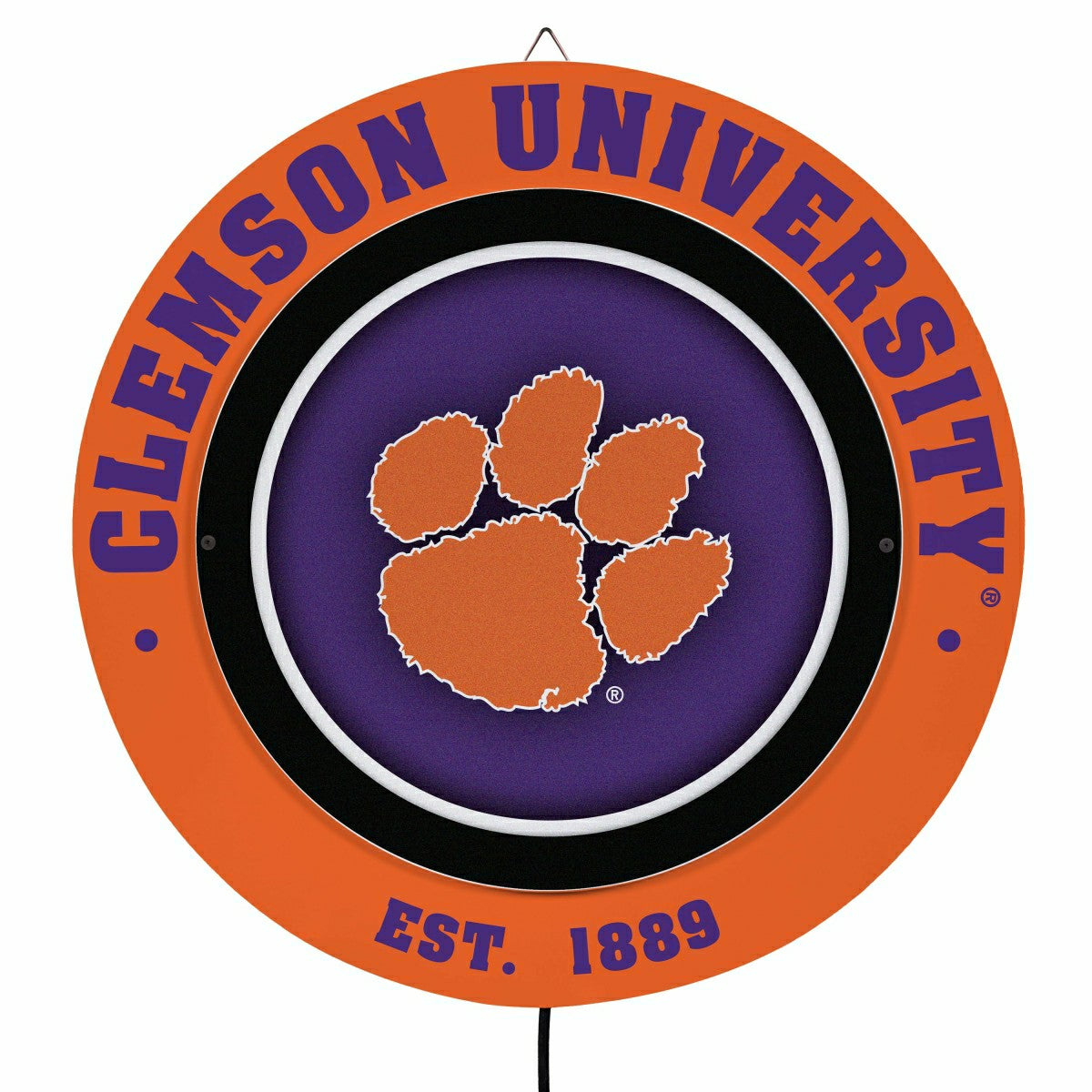 Clemson University, Metal Lite, Round
