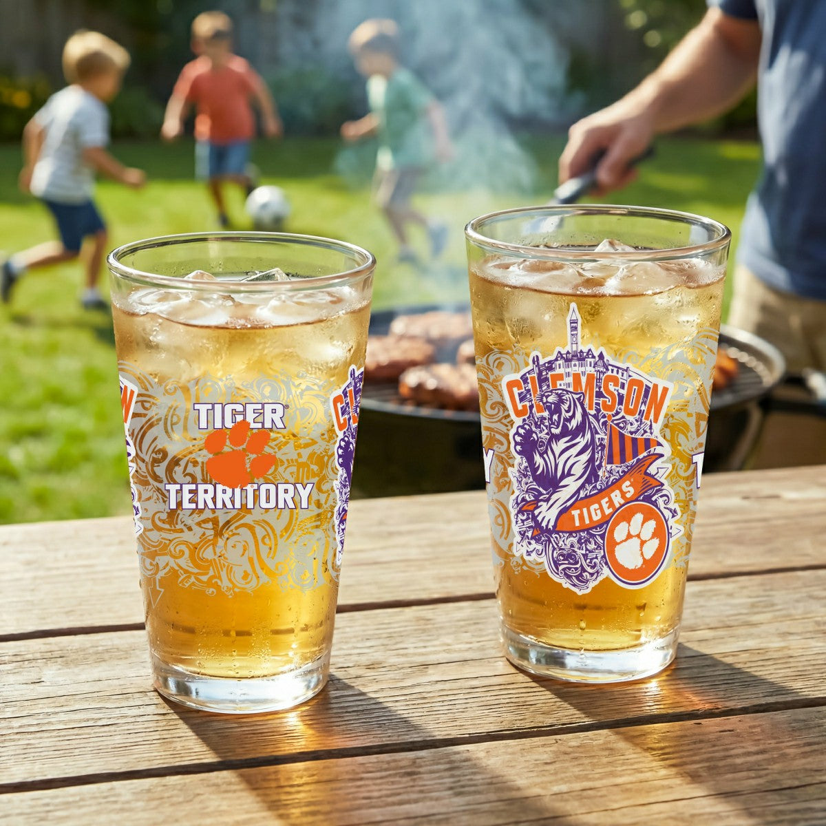 Clemson University 16oz Glass pint, Set of 2