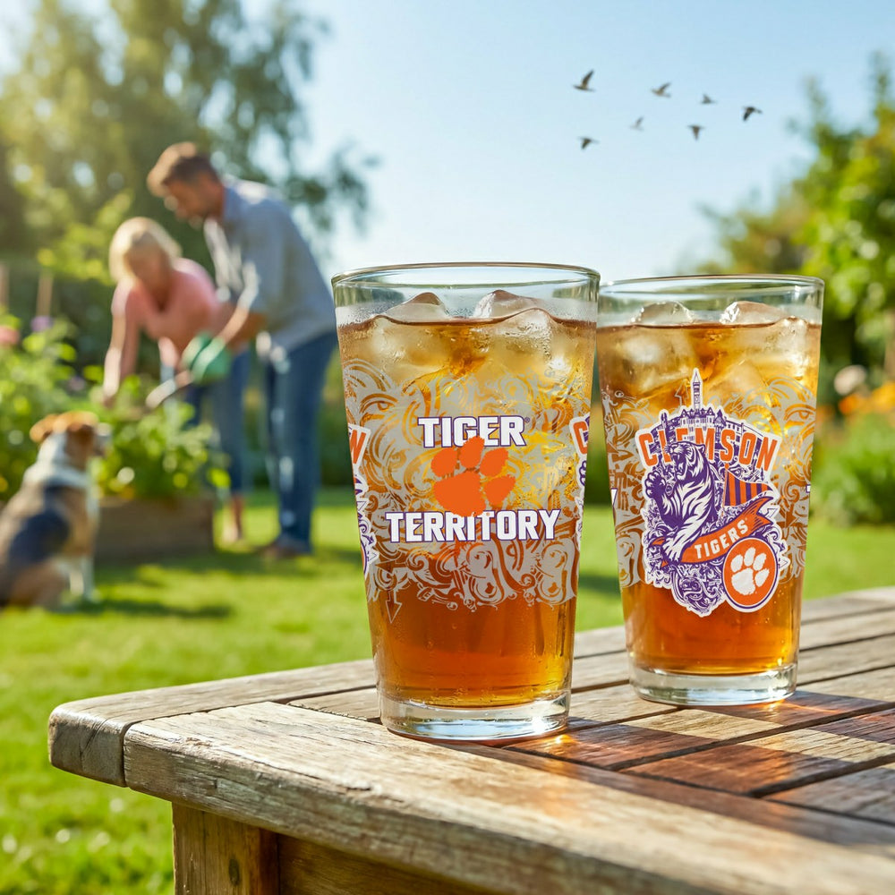 Clemson University 16oz Glass pint, Set of 2