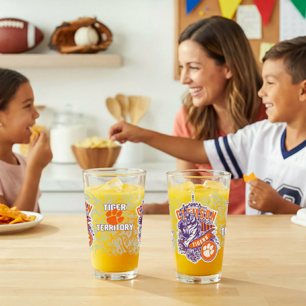 Clemson University 16oz Glass pint, Set of 2