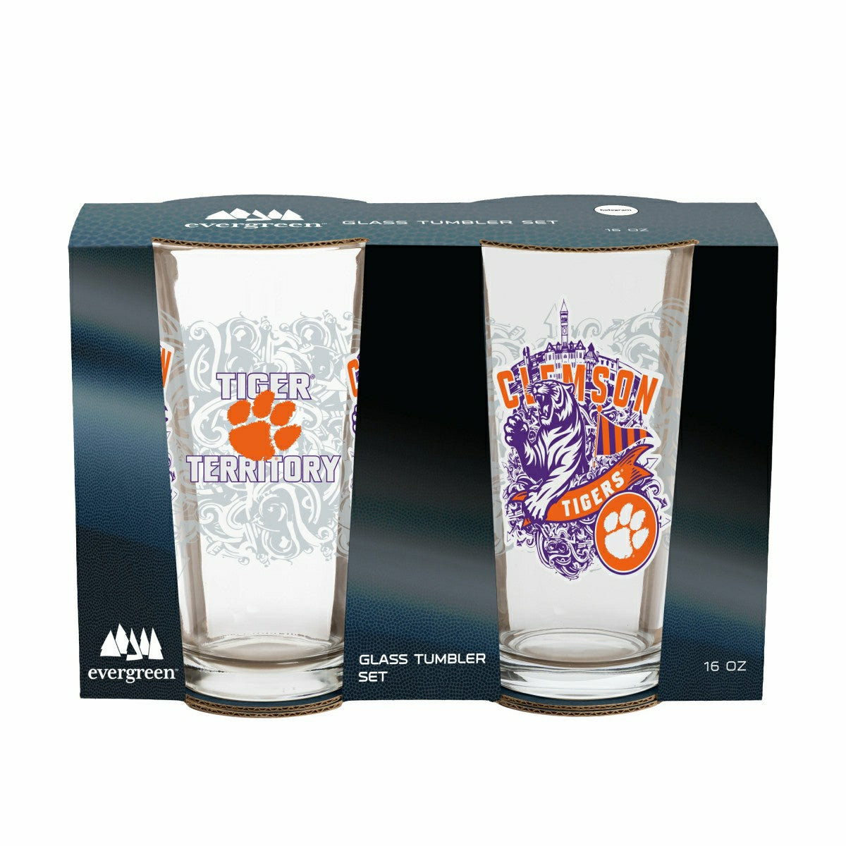 Clemson University 16oz Glass pint, Set of 2