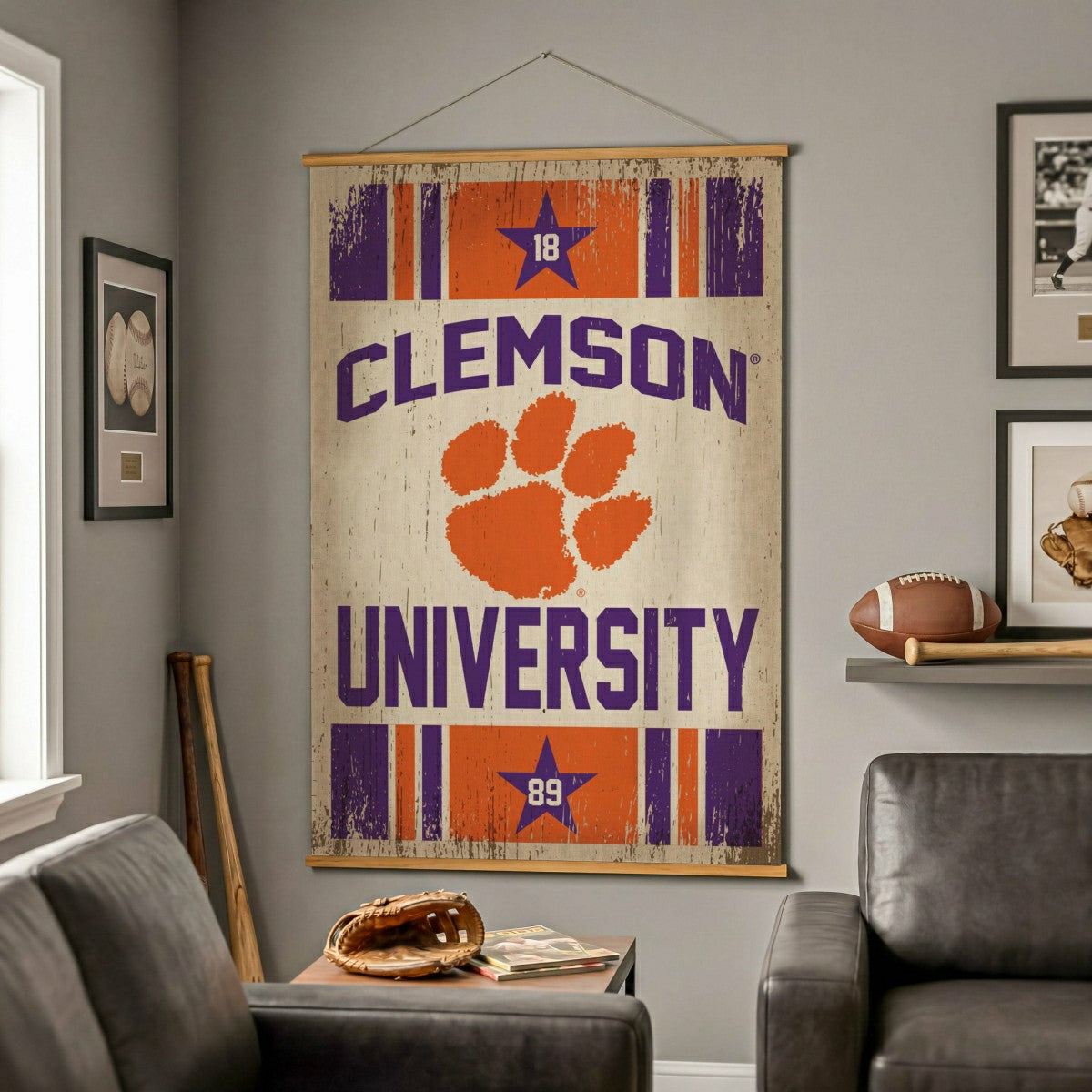 Clemson University, Canvas Wall Tapestry, Large, 54x36