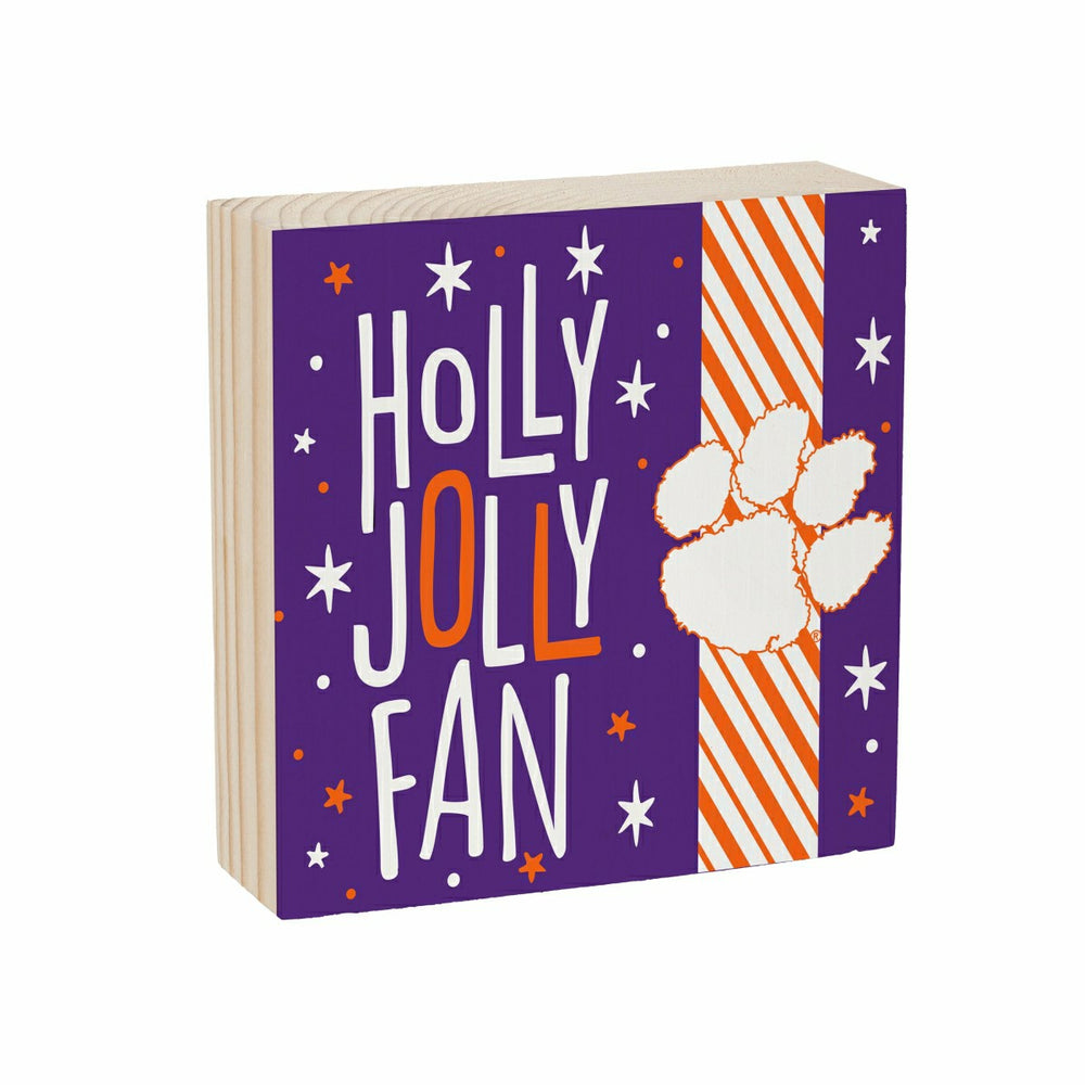 Clemson University Block, Holiday, 6x6