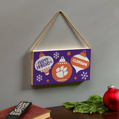 Clemson University Holiday Wood Wall Sign, 6x11