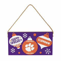 Clemson University Holiday Wood Wall Sign, 6x11