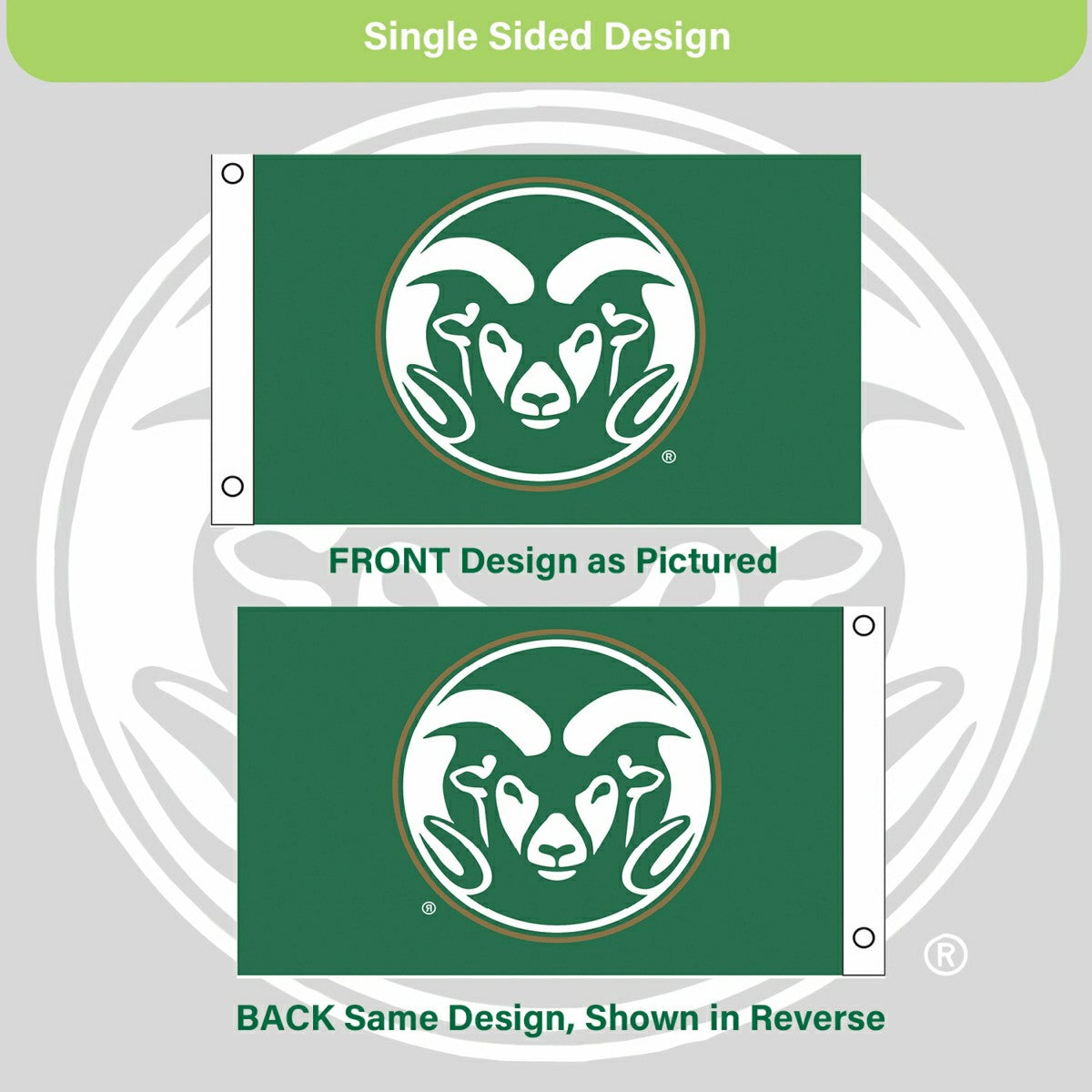 Colorado State Single Sided Flag w/ 2 Grommets, 3'x5'