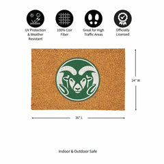 Colorado State University Large Full Color Coir Mat, 36"x24"