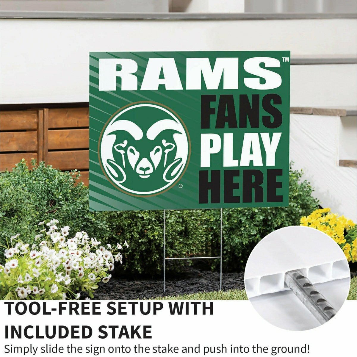 Colorado State University Coroplast Yard Sign "Fans Play Here"