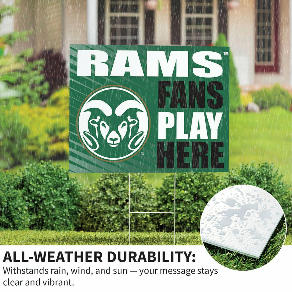 Colorado State University Coroplast Yard Sign "Fans Play Here"