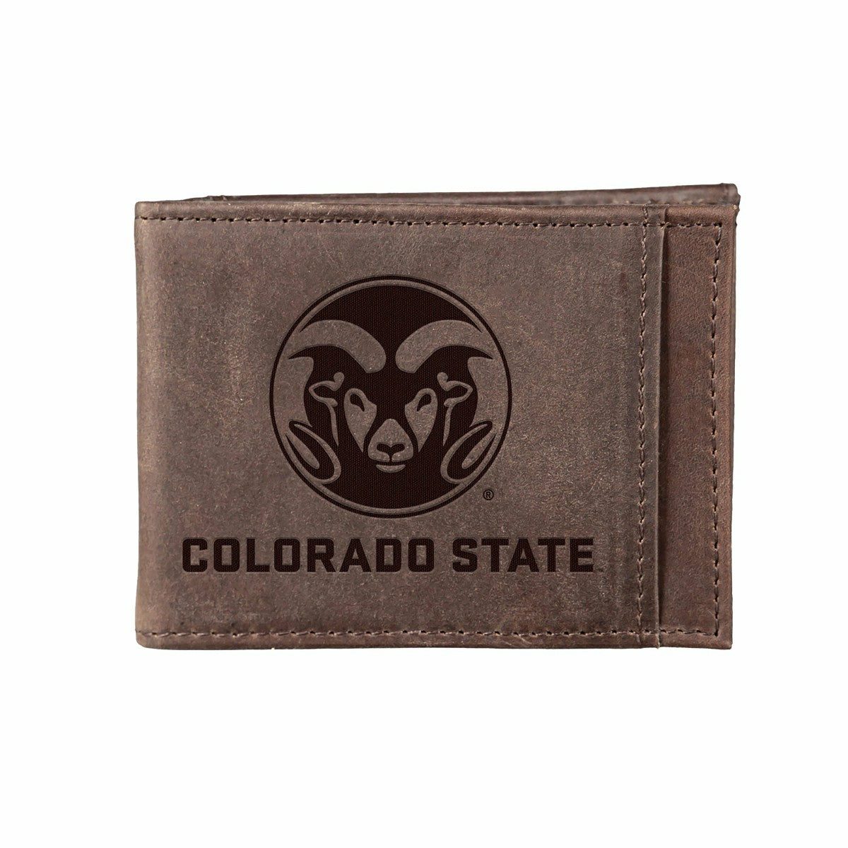 Slim Card Holder with RFID Blocking, Colorado State University, Brown