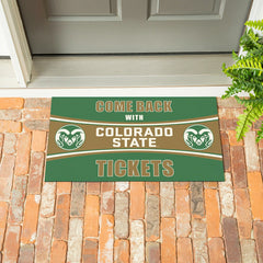 28" x 16" PVC Trapper Mat, Come Back with Tickets, Colorado State Univ