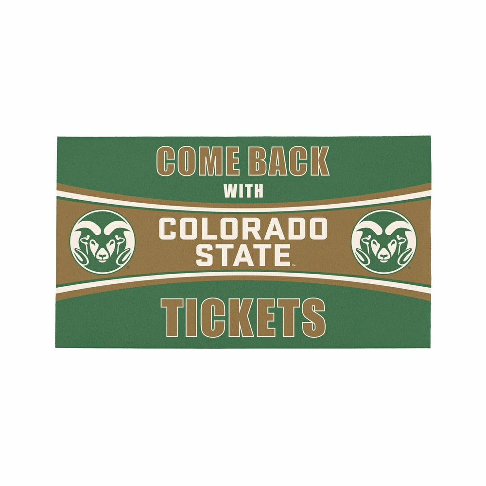 28" x 16" PVC Trapper Mat, Come Back with Tickets, Colorado State Univ