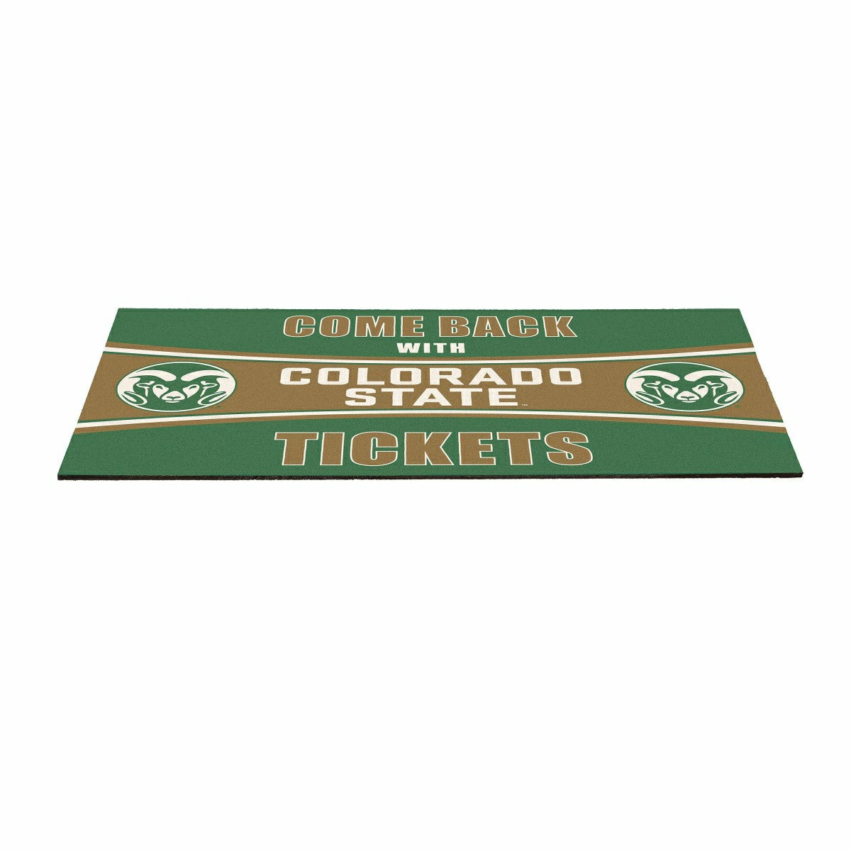 28" x 16" PVC Trapper Mat, Come Back with Tickets, Colorado State Univ