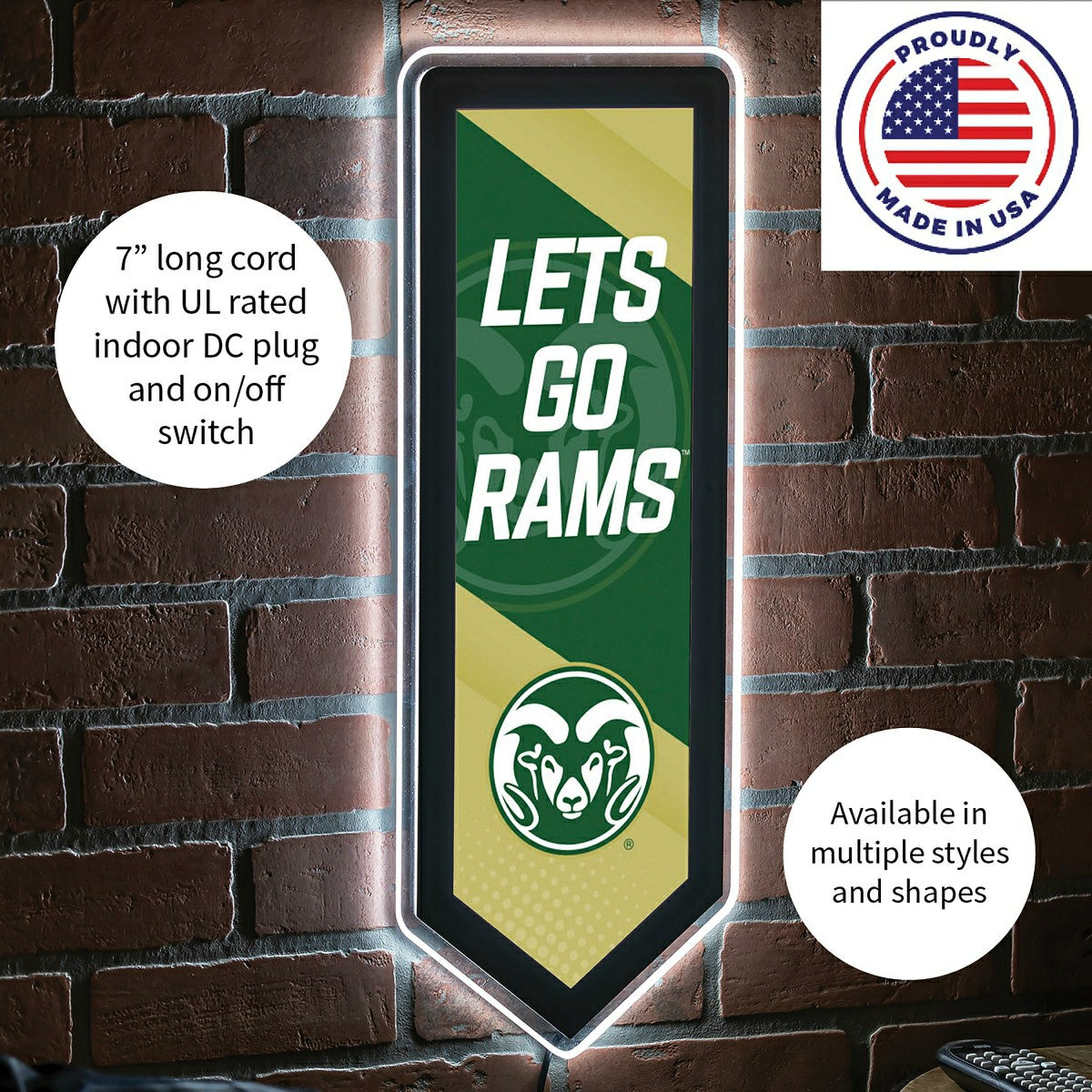 LED Wall Decor, Pennant, Colorado State University